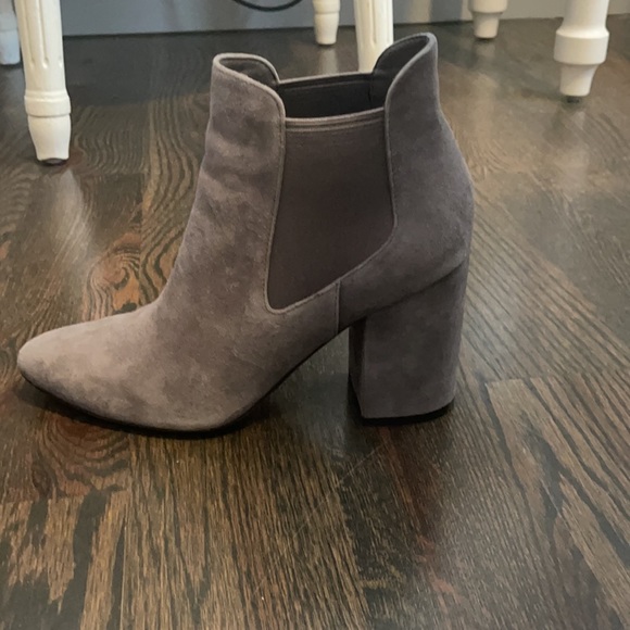 Cole Haan Grey Suede Booties with Block Heel - Picture 3 of 5